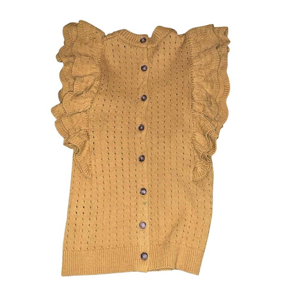 Who What Wear brown (flash) Ruffle Sleeve Blouse